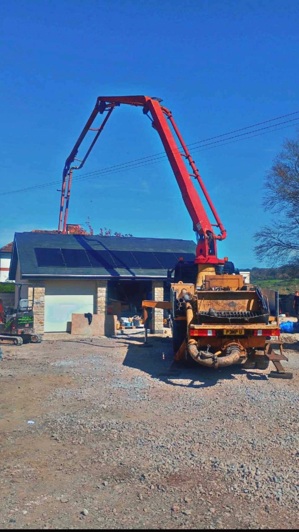 Concrete work being prepared on a construction site